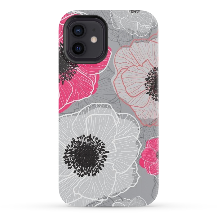 iPhone 12 mini StrongFit Colorful Anemones Wildflower G603 by Medusa GraphicArt
