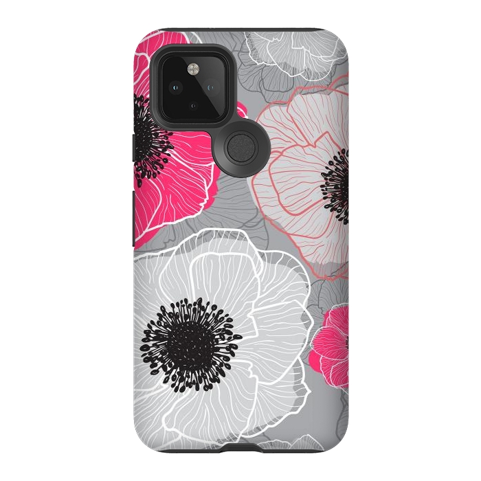 Pixel 5 StrongFit Colorful Anemones Wildflower G603 by Medusa GraphicArt