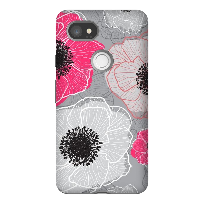 Pixel 2XL StrongFit Colorful Anemones Wildflower G603 by Medusa GraphicArt