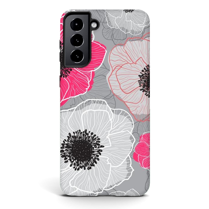 Galaxy S21 StrongFit Colorful Anemones Wildflower G603 by Medusa GraphicArt