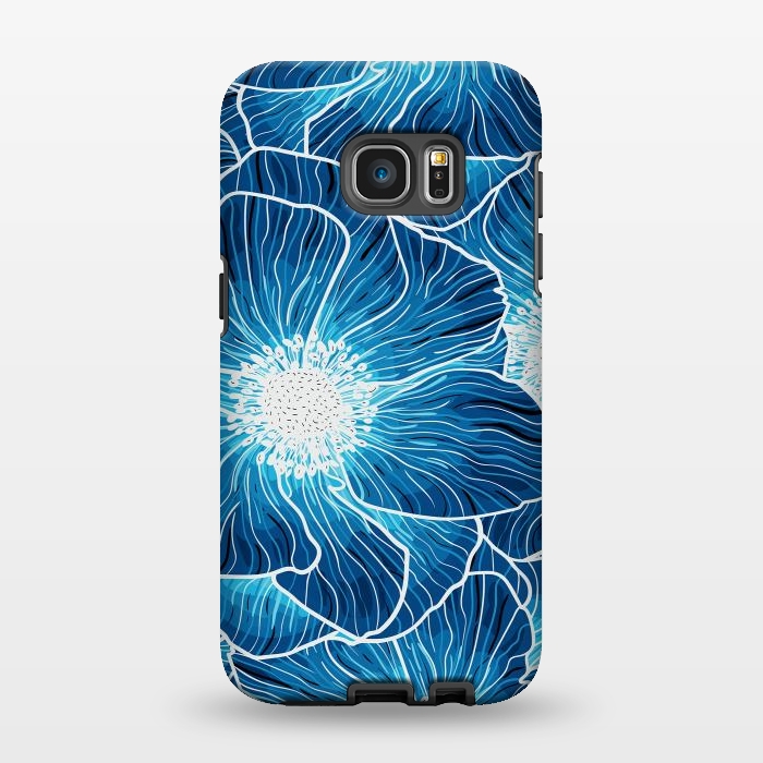 Galaxy S7 EDGE StrongFit Blue Anemones Wildflower G605 by Medusa GraphicArt