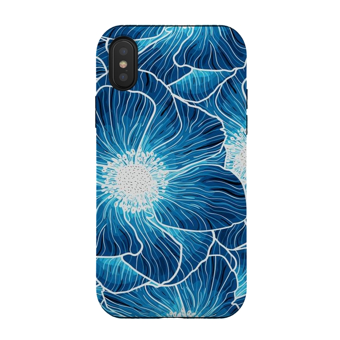 iPhone Xs / X StrongFit Blue Anemones Wildflower G605 by Medusa GraphicArt