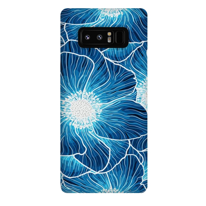 Galaxy Note 8 StrongFit Blue Anemones Wildflower G605 by Medusa GraphicArt