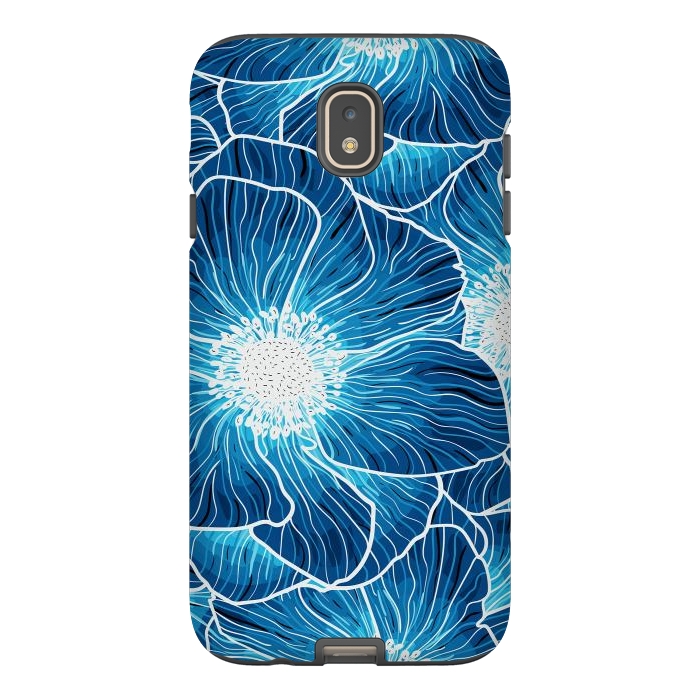 Galaxy J7 StrongFit Blue Anemones Wildflower G605 by Medusa GraphicArt