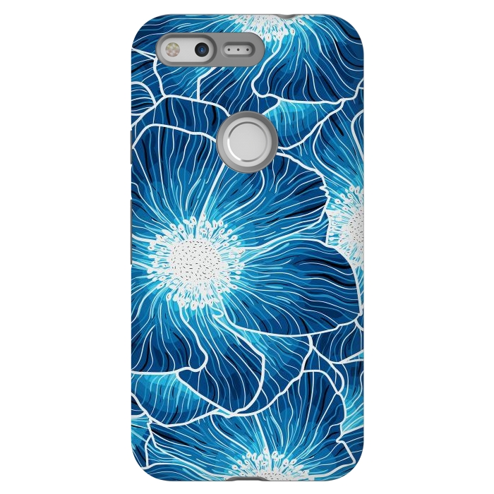 Pixel StrongFit Blue Anemones Wildflower G605 by Medusa GraphicArt
