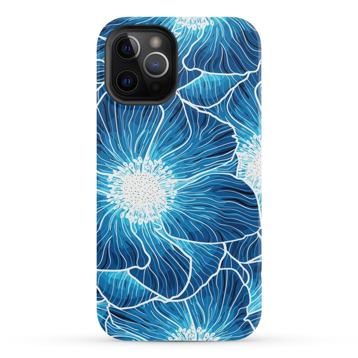 iPhone 12 Pro StrongFit Blue Anemones Wildflower G605 by Medusa GraphicArt