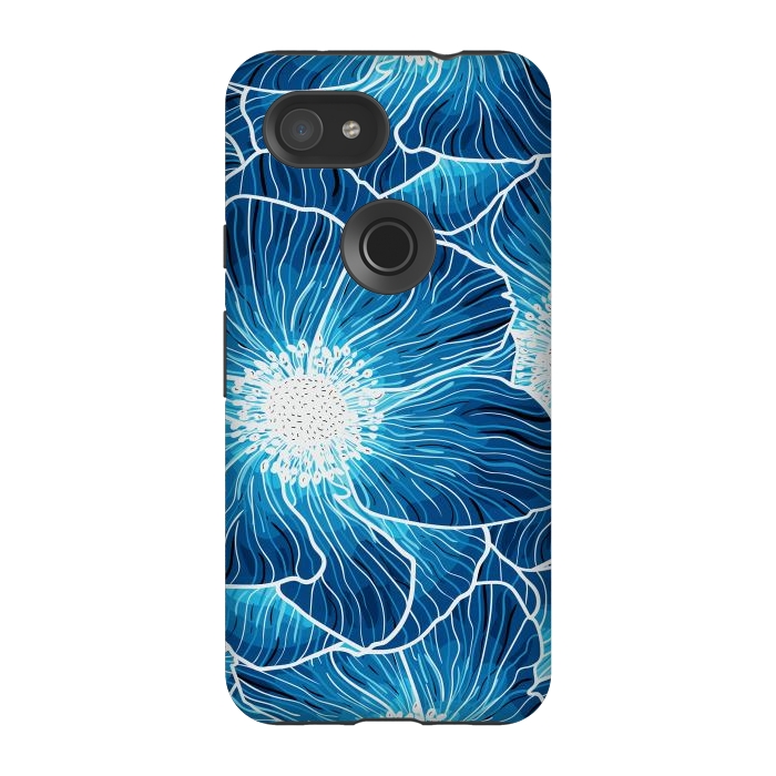 Pixel 3A StrongFit Blue Anemones Wildflower G605 by Medusa GraphicArt