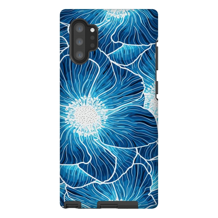 Galaxy Note 10 plus StrongFit Blue Anemones Wildflower G605 by Medusa GraphicArt