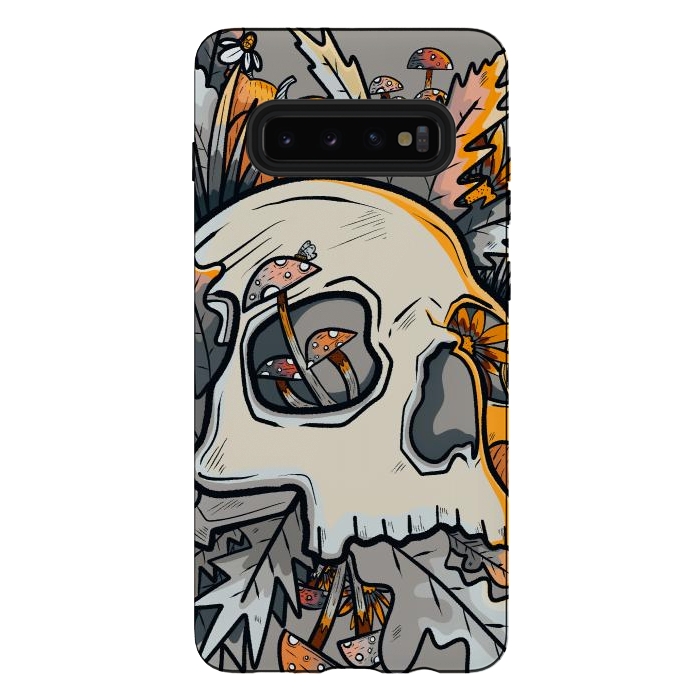 Galaxy S10 plus StrongFit The mushrooms and skull by Steve Wade (Swade)