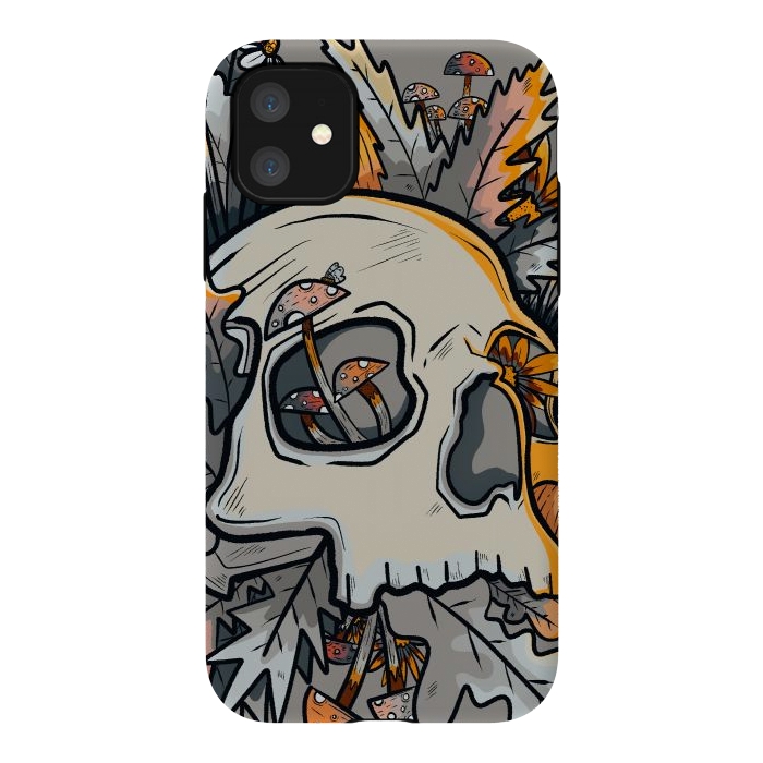 iPhone 11 StrongFit The mushrooms and skull by Steve Wade (Swade)