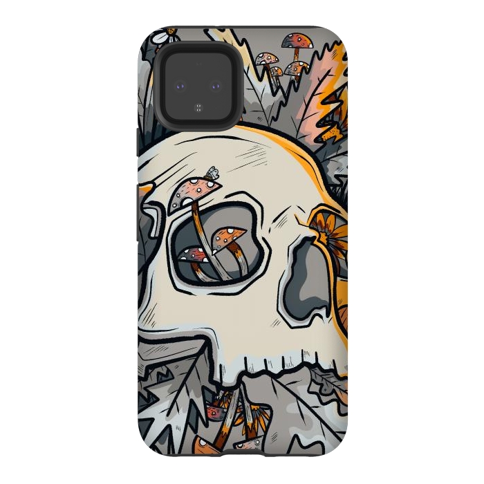Pixel 4 StrongFit The mushrooms and skull by Steve Wade (Swade)