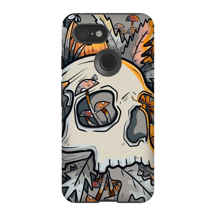 Pixel 3 StrongFit The mushrooms and skull by Steve Wade (Swade)