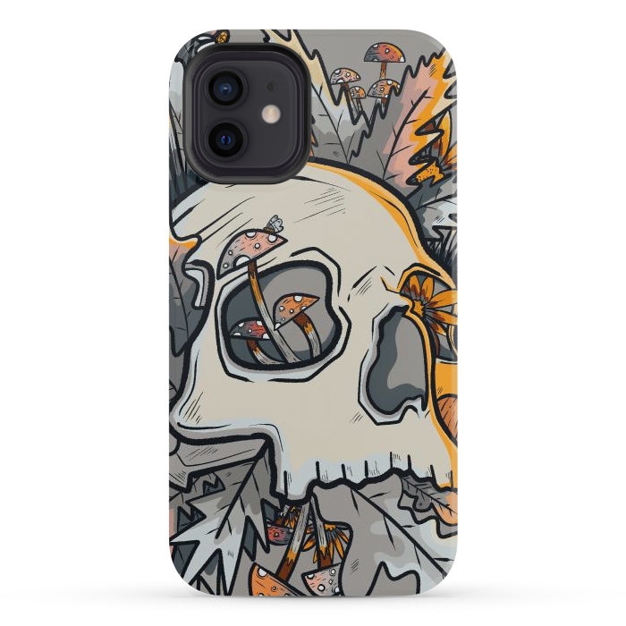 iPhone 12 mini StrongFit The mushrooms and skull by Steve Wade (Swade)
