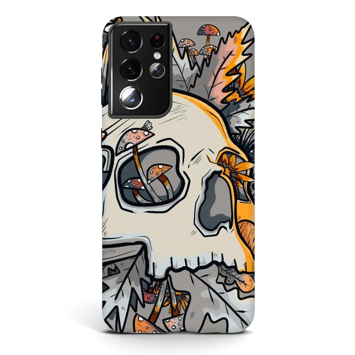 Galaxy S21 ultra StrongFit The mushrooms and skull by Steve Wade (Swade)