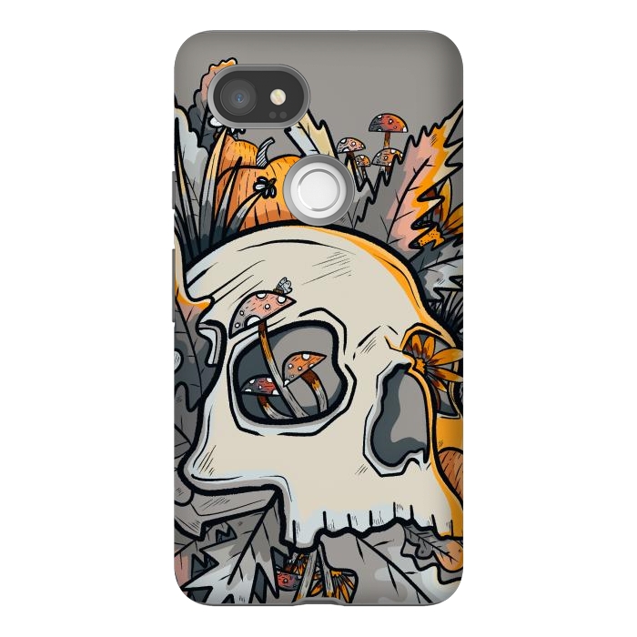 Pixel 2XL StrongFit The mushrooms and skull by Steve Wade (Swade)