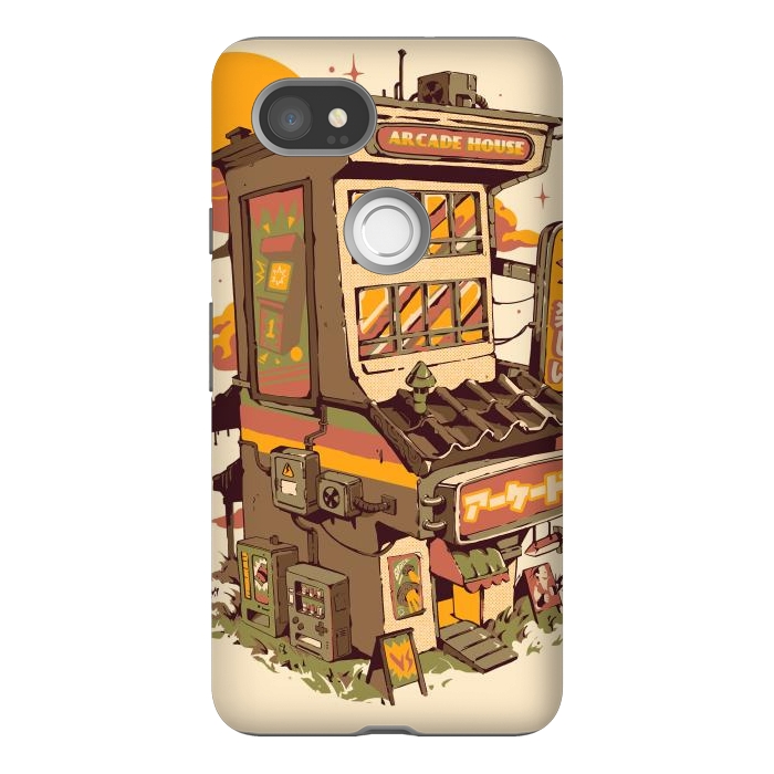 Pixel 2XL StrongFit Arcade House by Ilustrata