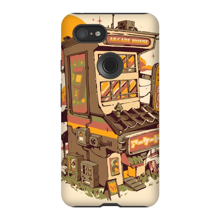 Pixel 3XL StrongFit Arcade House by Ilustrata