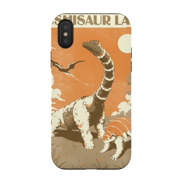 iPhone Xs / X StrongFit Sushisaur Land by Ilustrata