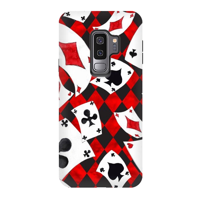 Galaxy S9 plus StrongFit alice-playing cards by haroulita