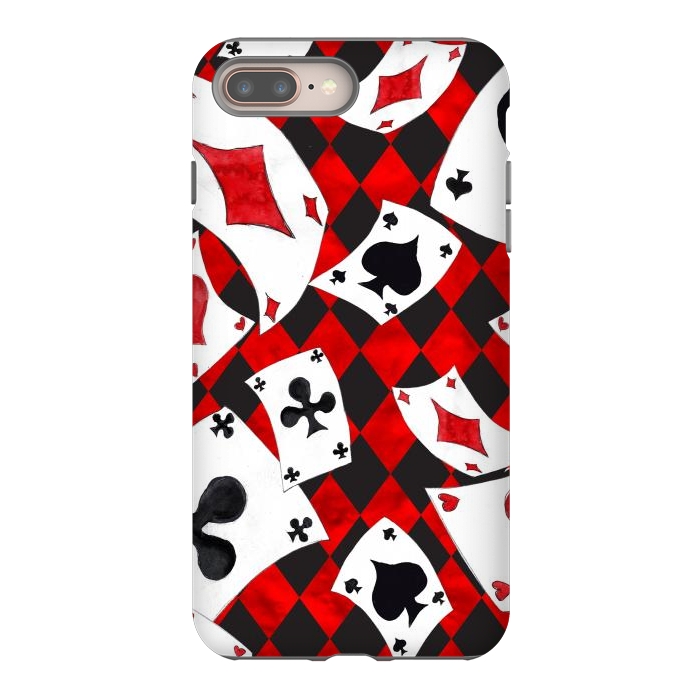 iPhone 8 plus StrongFit alice-playing cards by haroulita