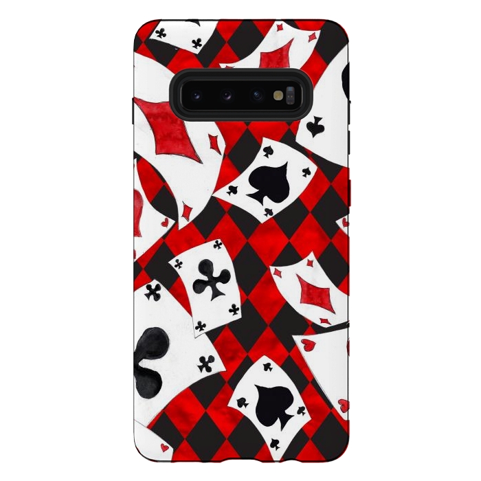Galaxy S10 plus StrongFit alice-playing cards by haroulita