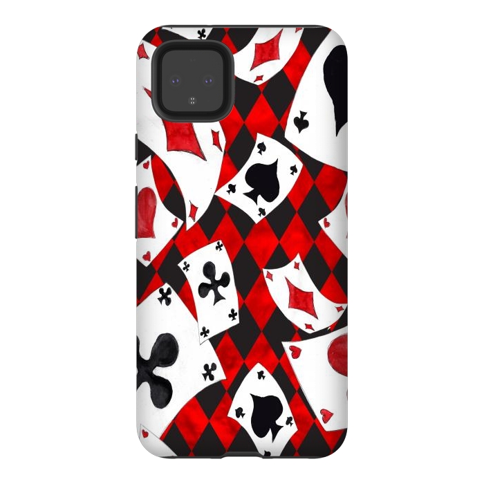 Pixel 4XL StrongFit alice-playing cards by haroulita