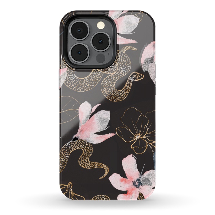iPhone 13 pro StrongFit gold snake by haroulita