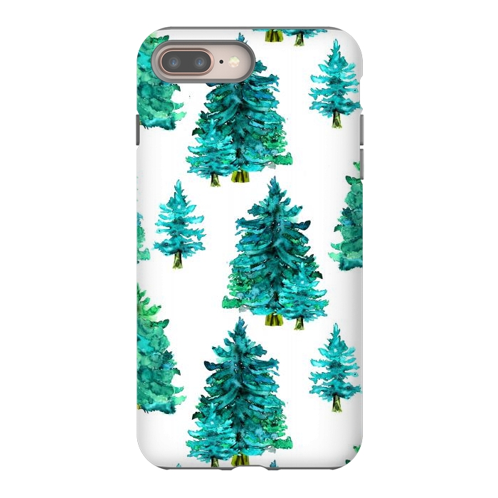 iPhone 7 plus StrongFit Christmas watercolor trees by haroulita