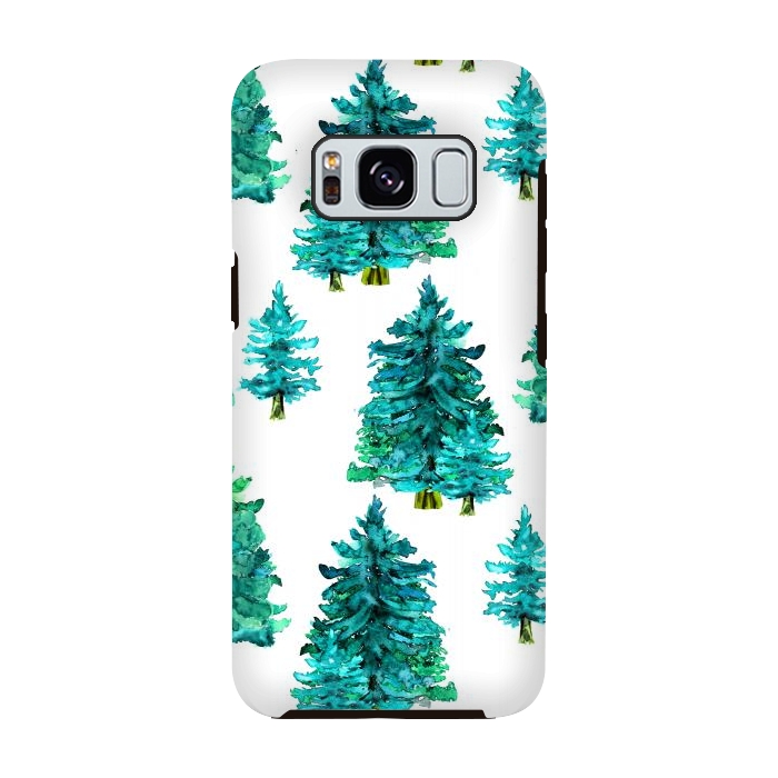 Galaxy S8 StrongFit Christmas watercolor trees by haroulita