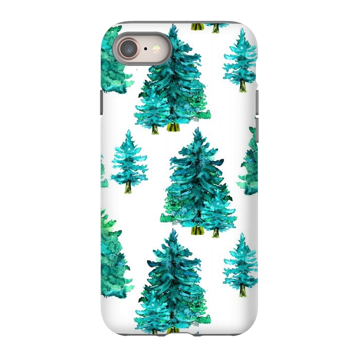 iPhone 8 StrongFit Christmas watercolor trees by haroulita