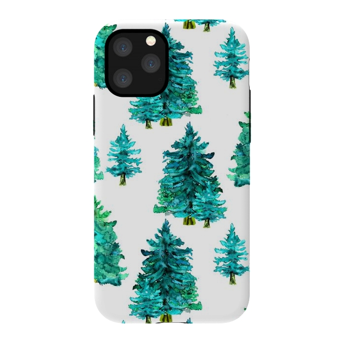 iPhone 11 Pro StrongFit Christmas watercolor trees by haroulita