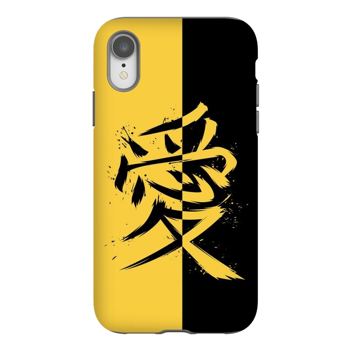 iPhone Xr StrongFit Kanji yellow and black by Alberto