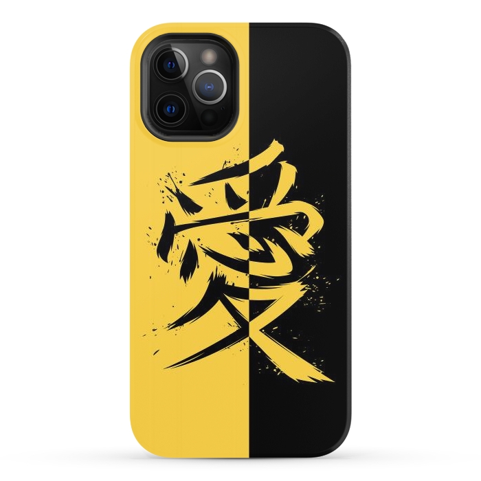 iPhone 12 Pro StrongFit Kanji yellow and black by Alberto