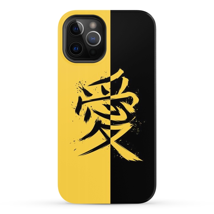 iPhone 12 Pro Max StrongFit Kanji yellow and black by Alberto