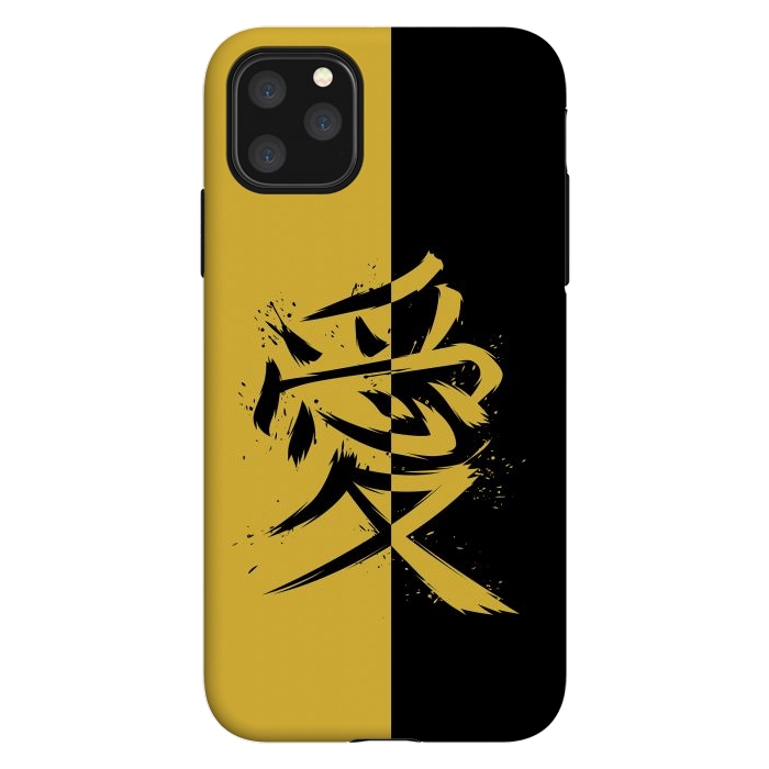 iPhone 11 Pro Max StrongFit Kanji yellow and black by Alberto