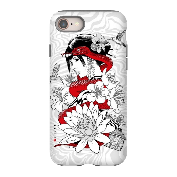 iPhone 8 StrongFit Snake and Geisha by Alberto