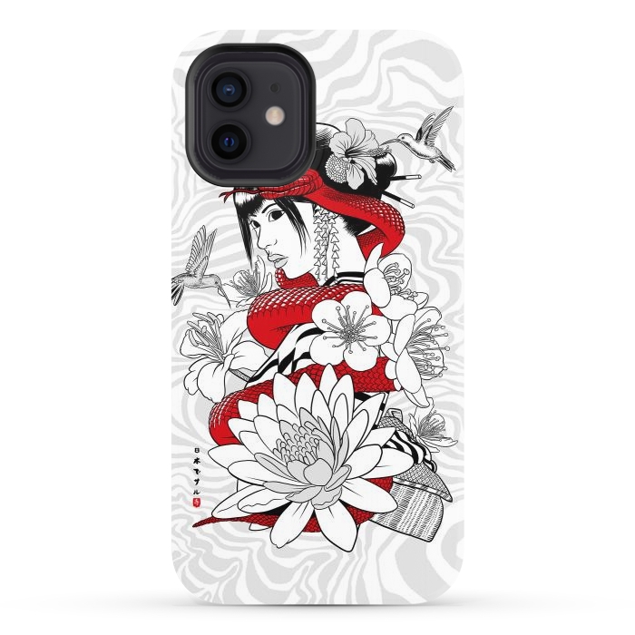 iPhone 12 StrongFit Snake and Geisha by Alberto
