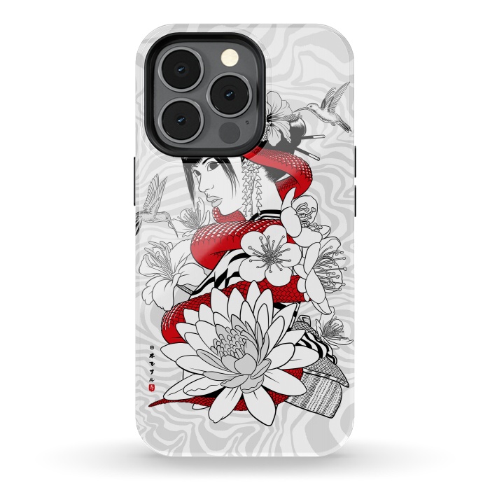 iPhone 13 pro StrongFit Snake and Geisha by Alberto