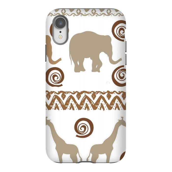 iPhone Xr StrongFit giraffe and elephant by haroulita