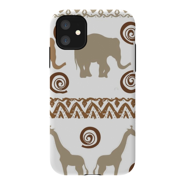 iPhone 11 StrongFit giraffe and elephant by haroulita