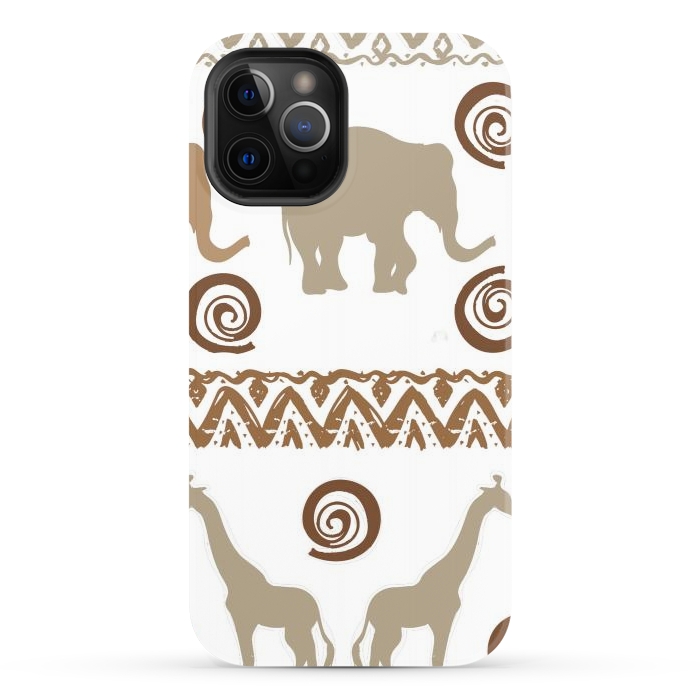iPhone 12 Pro StrongFit giraffe and elephant by haroulita