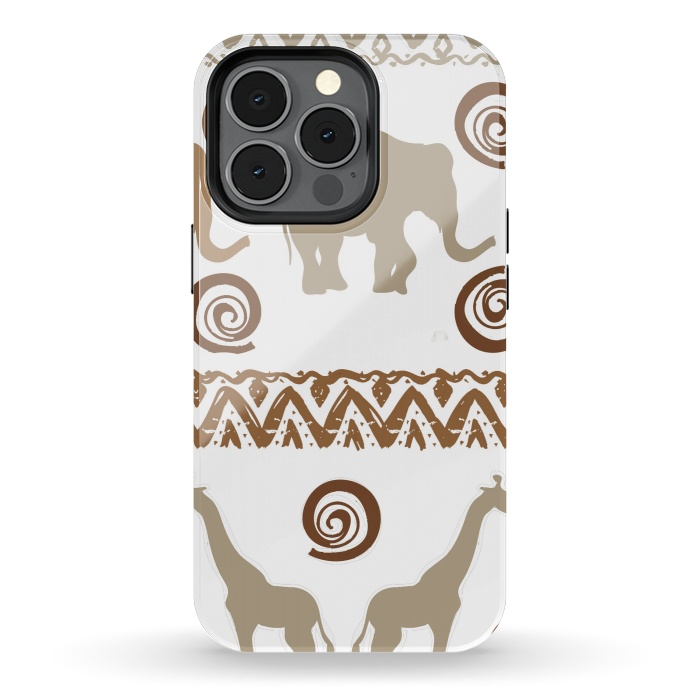 iPhone 13 pro StrongFit giraffe and elephant by haroulita