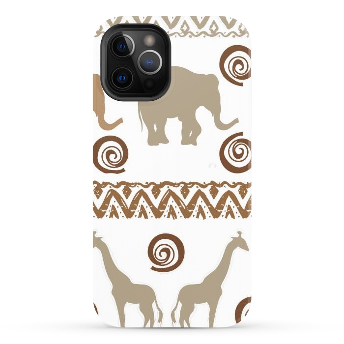 iPhone 12 Pro Max StrongFit giraffe and elephant by haroulita