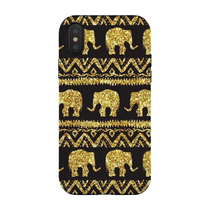 iPhone Xs / X StrongFit glitter elephant by haroulita