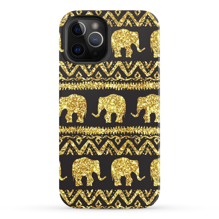 iPhone 12 Pro StrongFit glitter elephant by haroulita