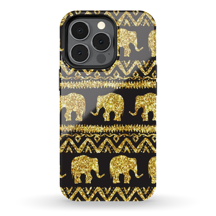 iPhone 13 pro StrongFit glitter elephant by haroulita