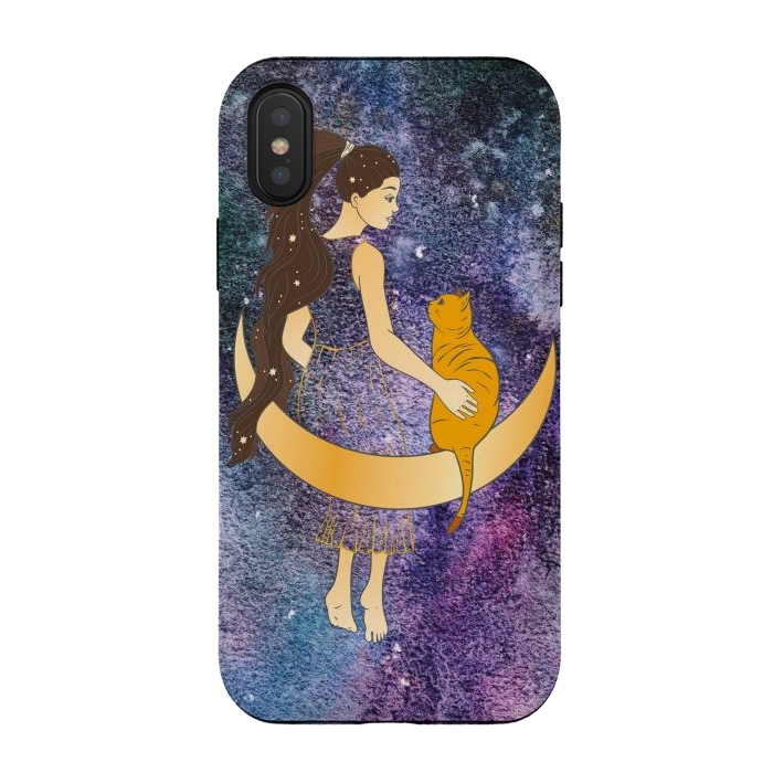 iPhone Xs / X StrongFit Space cat  by haroulita
