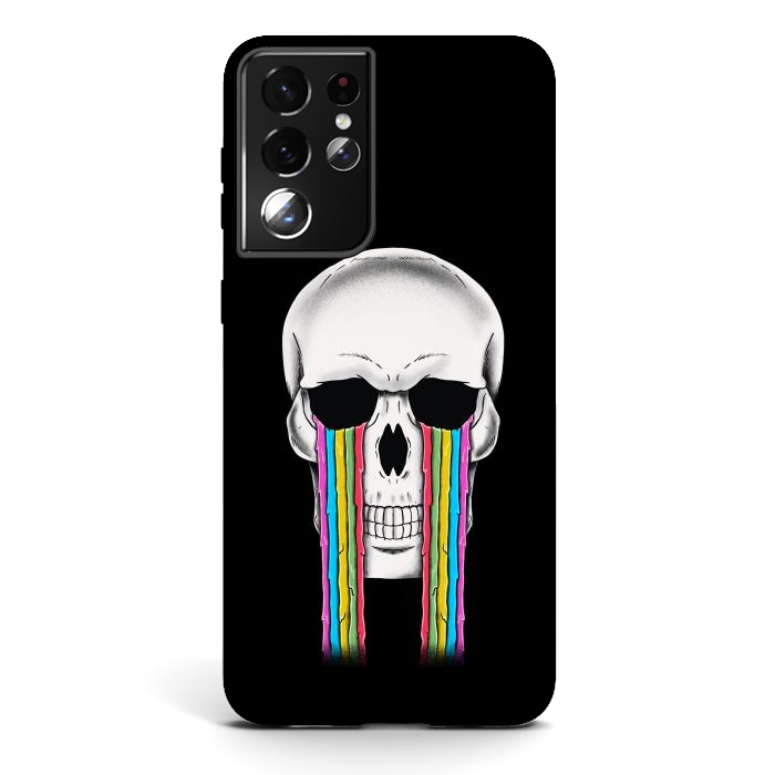 Galaxy S21 ultra StrongFit Skull Crying by Coffee Man