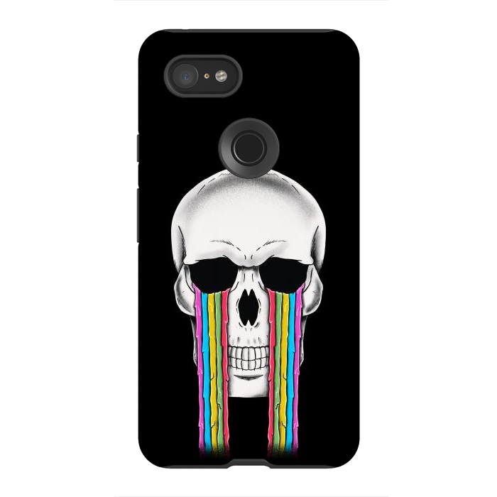 Pixel 3XL StrongFit Skull Crying by Coffee Man