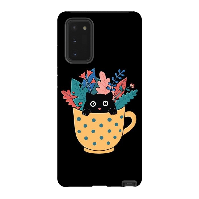 Galaxy Note 20 StrongFit Cat and flowers by Coffee Man